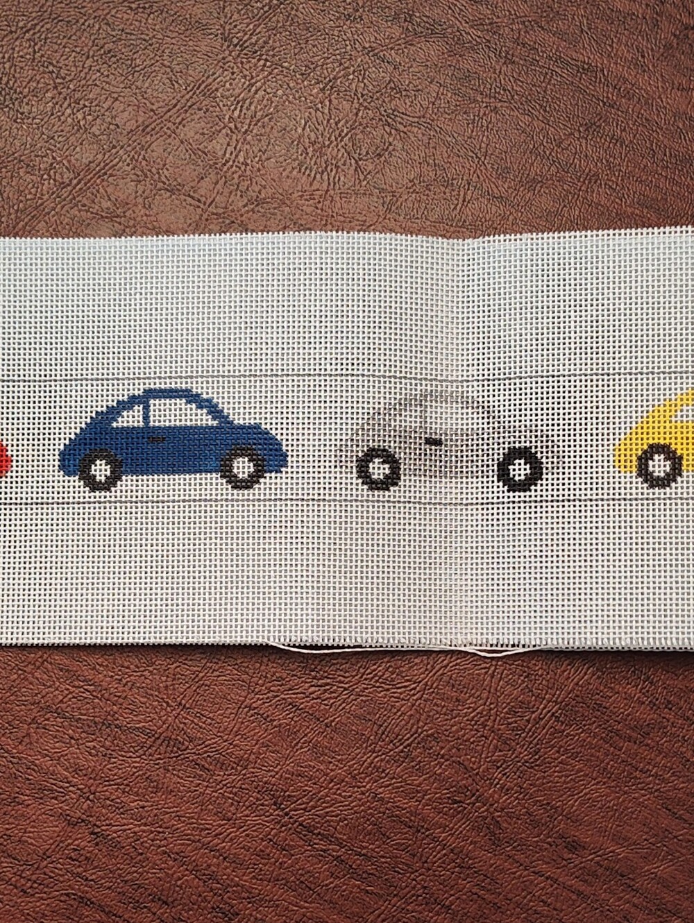 Colorful Cars Needlepoint Belt Canvas